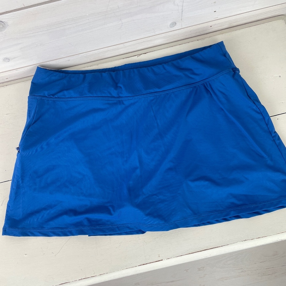 Women's Beach House Swimwear Blue Athletic Skirt Skort - NWT